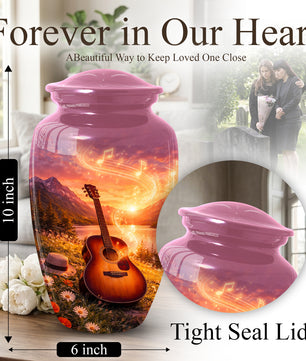 Guitar Urn for Mom - Music Memorial Large Urn for Women| Keepsake Urn For Ashes