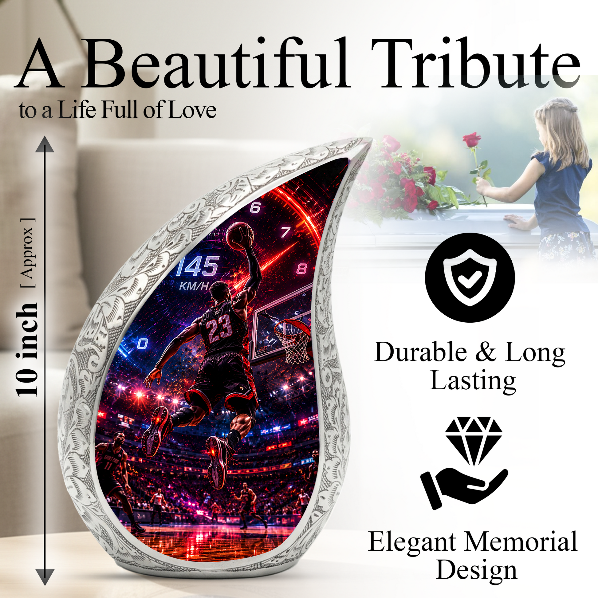 Basketball Player Urn for Adult Ashes | Basketball Adult Cremation Urn