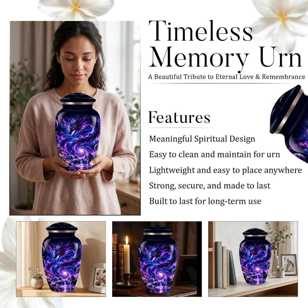 Dragon Cremation Urn for Ashes | Personalized Dragon Memorial Urn | Fantasy Dragon Adult Urn