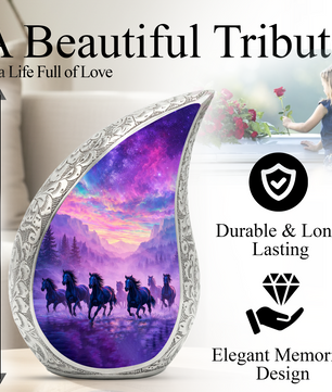 Running Horses Adult Urn for Human Ashes – Premium Horses Cremation Urn