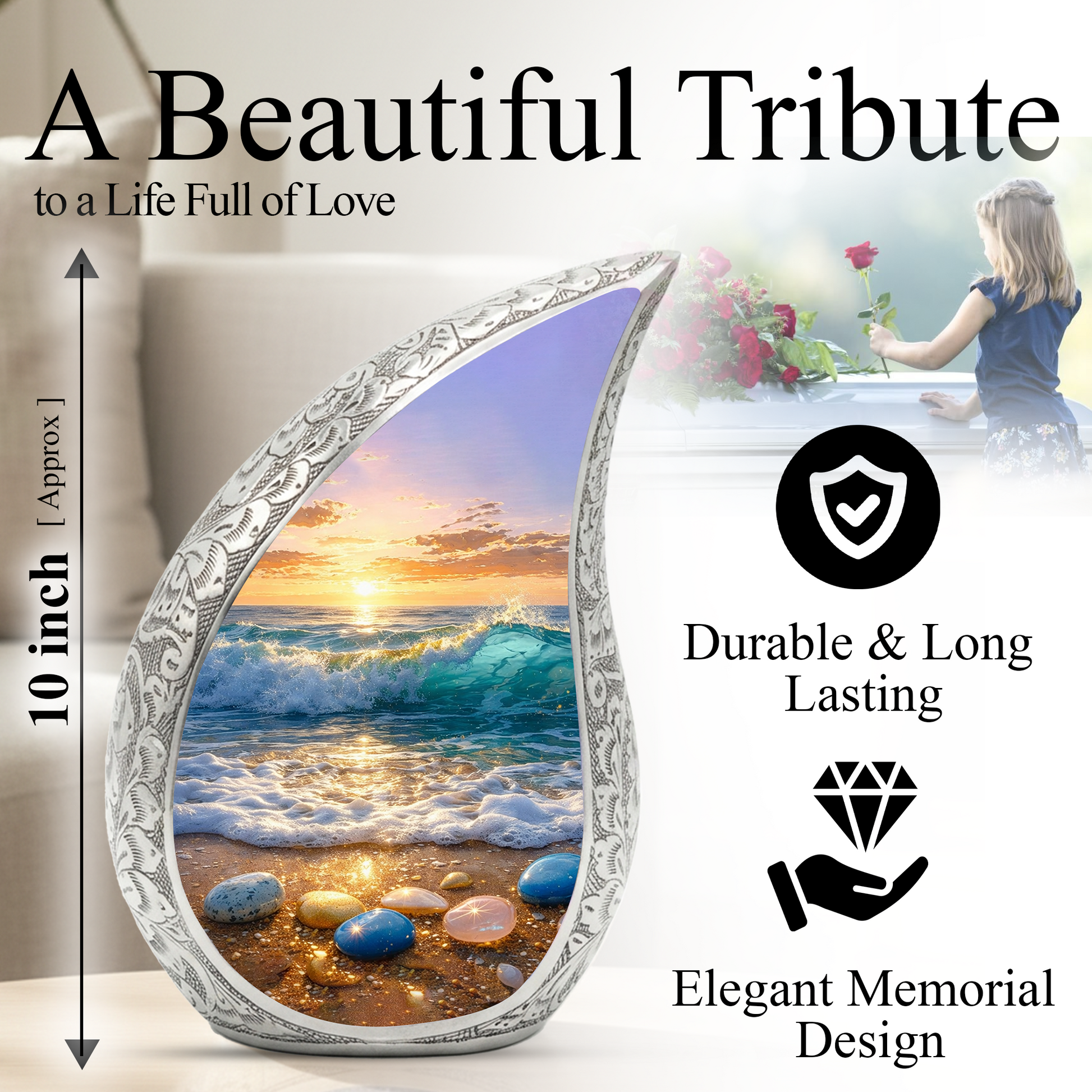 Ocean Adult Urn for Human Ashes – Premium Ocean Cremation Urn