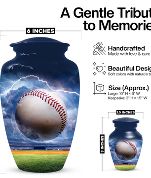 Baseball Urn for Ashes, Custom Baseball Cremation Urn