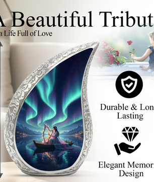 Northern Lights Urn for Mom | Beautiful Memorial Urn for Women