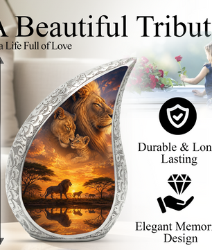 Lion Urn for Adult Ashes | Majestic Adult Cremation Urn for Human Ashes Memorial