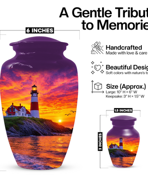 Lighthouse Cremation Urn for Ashes | Memorial Urn for Mom, Dad, Women & Men