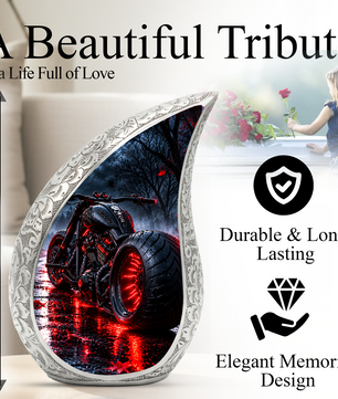 Motorcycle Cremation Urn for Ashes, Biker Memorial Urn, Motorcycle Adult Urn, Personalized Biker Cremation Urn