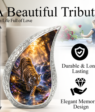 Tiger Adult Urn for Ashes | Premium Adult Cremation Urn for Human Ashes Memorial