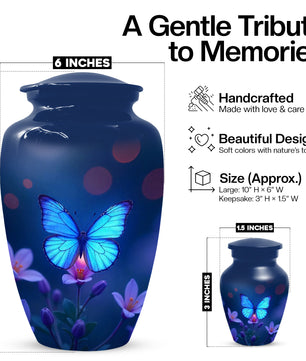 Blue Butterfly Urn for Human Ashes | Blue Butterfly Cremation Urn