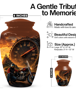 Motorcycle Urn for Ashes - Motorcycle Memorial  Keepsake for Dad