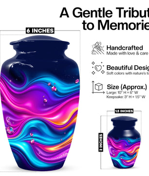 Abstract Wave Urn for Dad – Custom Keepsake Cremation Urn for Ashes