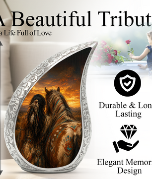 Native American Urn for Human Ashes – Beautiful Memorial Urn for Mom, Women & Female Loved Ones