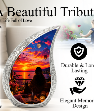 Sunset Memorial Urn for Mom-Cremation Urn for Women|Keepsake Memorial Urn
