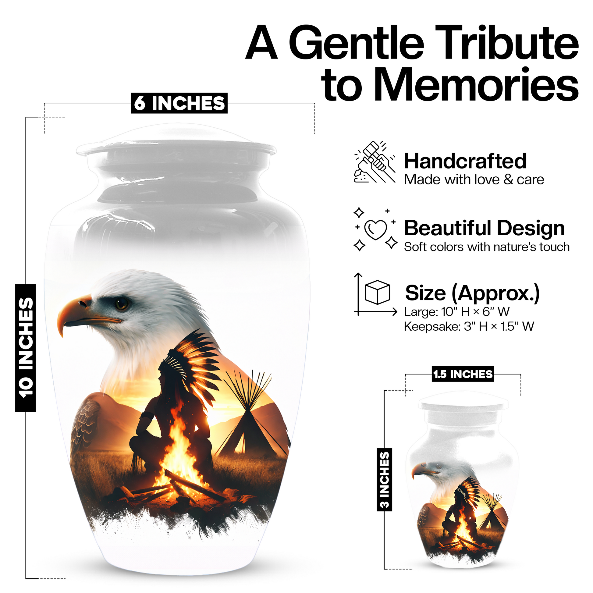 Personalized Eagle Urn for Ashes | Custom Eagle Memorial Urn