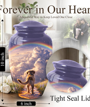 Rainbow Bridge Dog Memorial Urn for Mom or Dad | Pet Memorial Cremation Urn for Human Ashes
