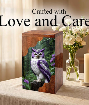 Owl Wooden Cremation Urn – Woodland Memorial Urn