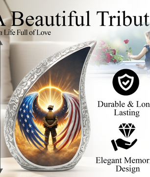 Patriotic Military Angel Urn for Dad – Personalized Urns for Dad