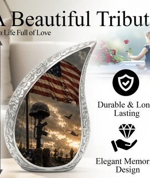 Military Urn for Human Ashes | Adult Military Cremation Urn & Patriotic Memorial Urn