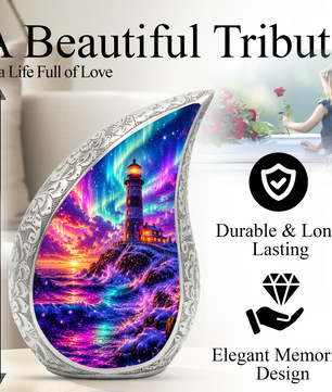 Ocean Wave Cremation Urn for Adult Ashes | Beautiful Ocean Theme Urn for Mom, Women & Human Ashes