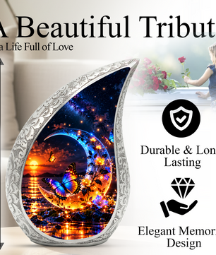 Butterfly Cremation Urn for Ashes, Personalized Adult Memorial Urn