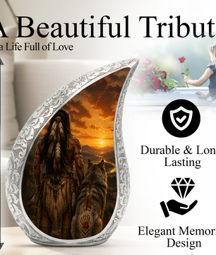 Warrior Sunset Urn for Adult Ashes | Adult Cremation Urn for Human Ashes