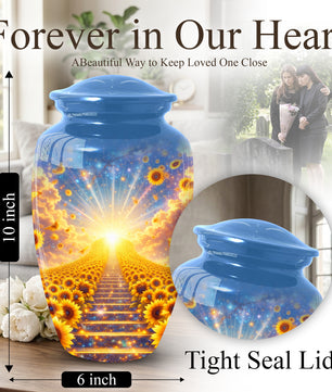 Sunflower Urn for Mom, Adult Female Large Urn for Ashes
