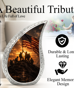 Soldier Sunset Urn for Human Ashes | Military Adult Cremation Urn Memorial