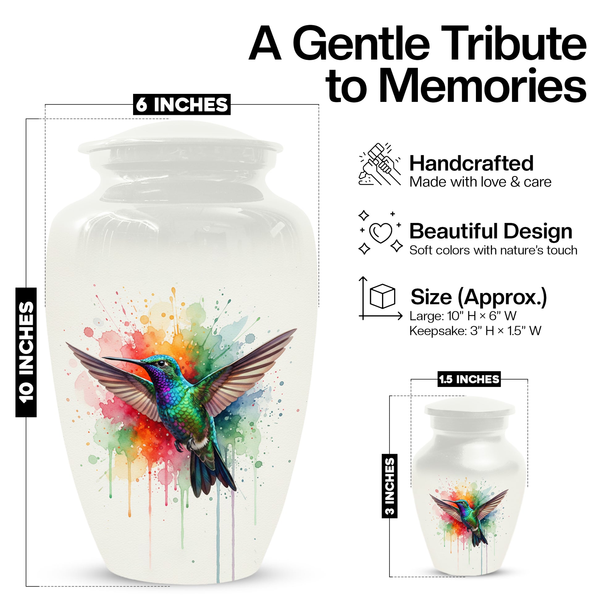 Humming Bird Urn for Human Ashes | Hummingbird Adult Cremation Urn – Beautiful Memorial Urn for Adults