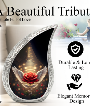 Angel Rose Urn for Mom | Personalized Memorial Urn for Ashes
