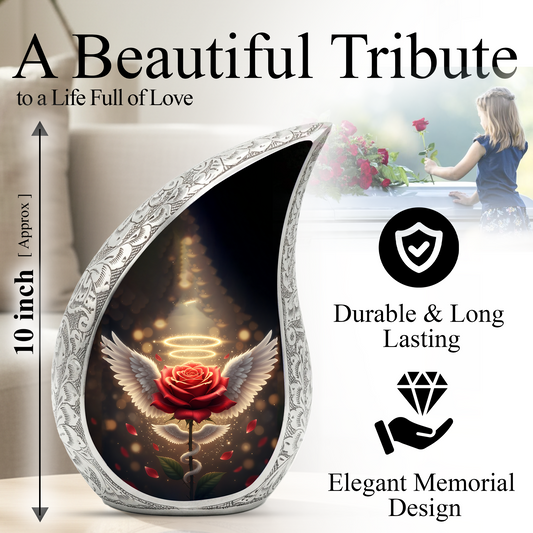 Angel Rose Urn for Mom | Personalized Memorial Urn for Ashes
