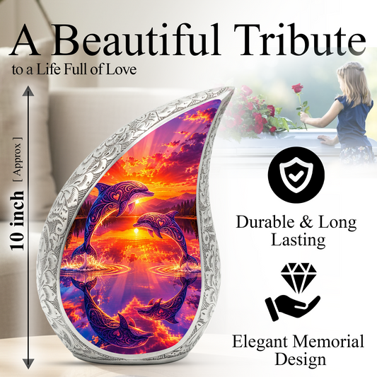 Dolphin Memorial Urn for Mom – Personalized Funeral Urn for Human Ashes | Beautiful Cremation Urns for Women