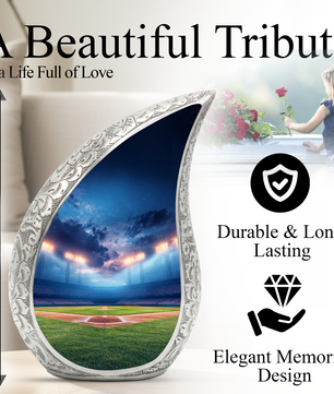 Baseball Stadium Funeral Urn for Dad, Adult Cremation Urn for Human Ashes