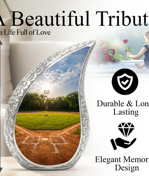 Baseball Field Urn for Dad, Adult Cremation Urn for Human Ashes