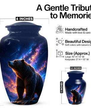 Bear Cremation Urn for Dad Ashes - Wildlife Memorial Extra Large Keepsake Urns