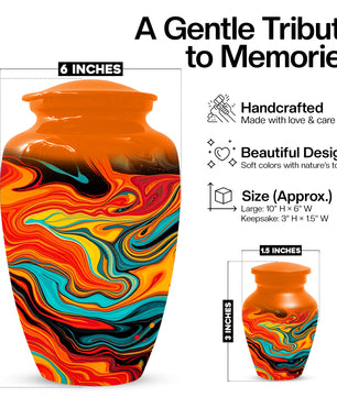 Abstract Art Cremation Urn for Ashes – Custom Colorful Memorial Urns for Men & Women