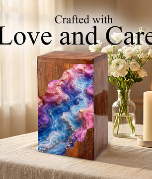 Abstract Flow Cremation Urn – Wooden Urn for Human Ashes