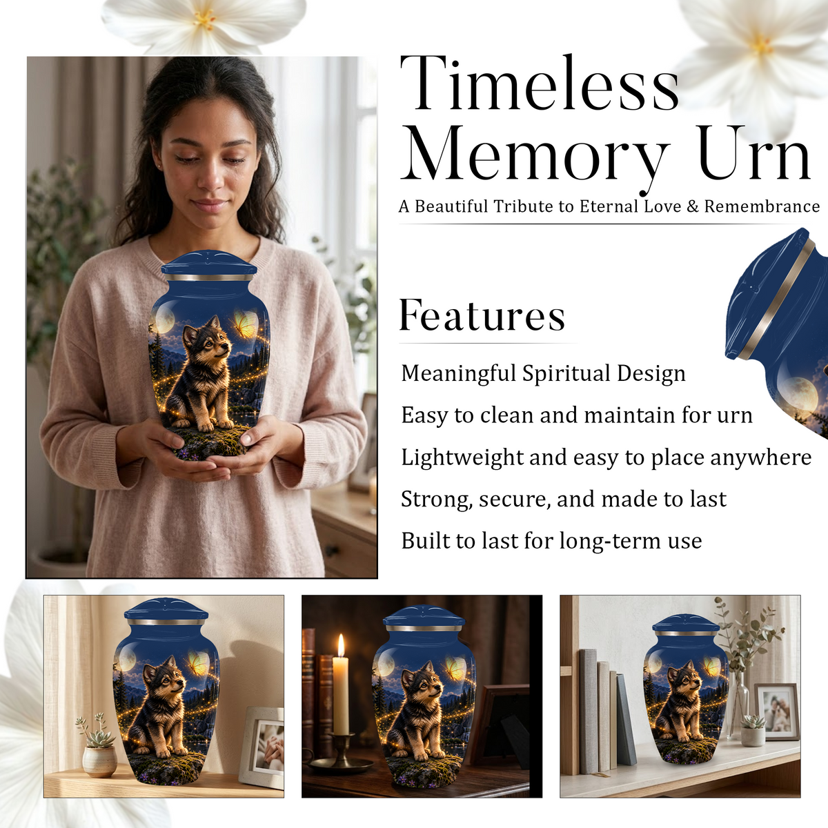 Personalized Dog Cremation Urn for Ashes – Custom Pet Memorial Urn for Dogs