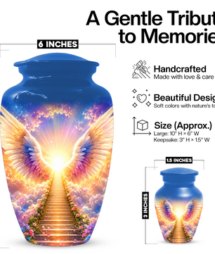 Angel Wings Urn for Ashes  Heavenly  Memorial Keepsake for Mom