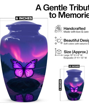 Purple Butterfly Urn for Human Ashes | Purple Butterfly Cremation Urn