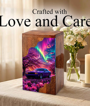 Car Wooden Cremation Urn – Wooden Urn for Human Ashes