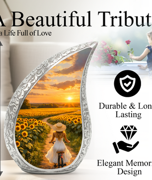 Sunflower Urn for Mom – Premium Sunflower Cremation Urn for Human Ashes
