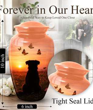 Dog Memorial Urn for Mom | Sunset Pet Memorial Cremation Large Urn - Keepsake Urn For Ashes