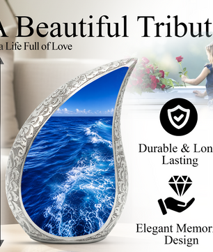 Ocean Wave Urn for Ashes, Personalized Beach Cremation Urn for Mom & Dad