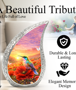 Hummingbird Memorial Urn for Mom | Urn for Human Ashes | Keepsake Urn for Mom