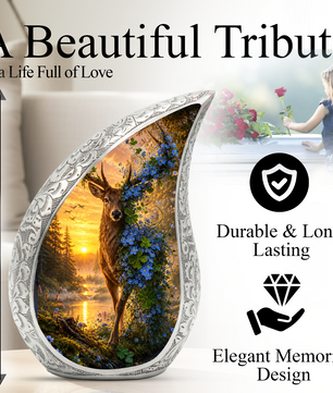 Deer Urn for Adult Ashes | Nature Adult Cremation Urn for Human Ashes Memorial