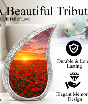 Flower Urn for Mom – Premium Floral Cremation Urn for Human Ashes |