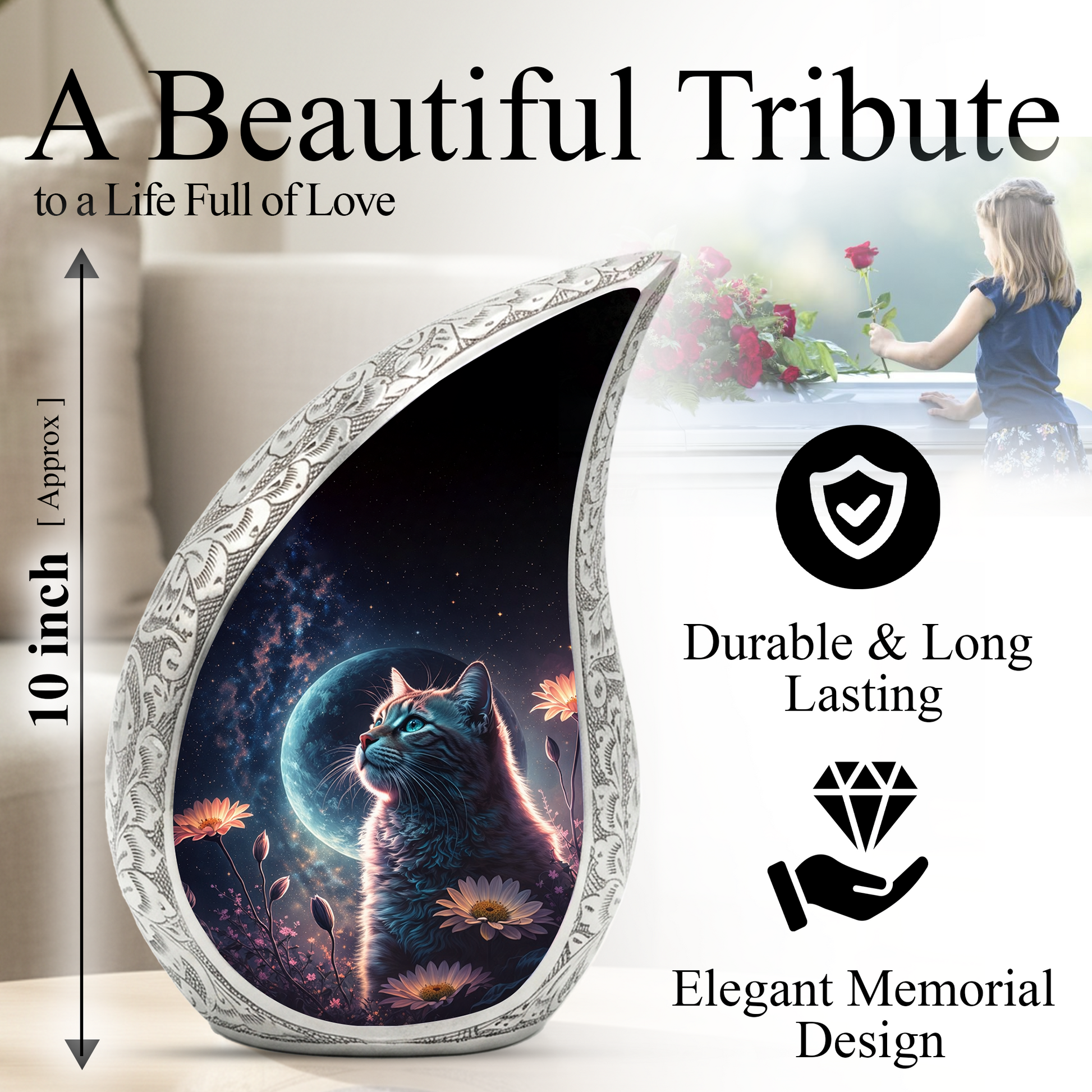 Personalized Cat Urn- Cremation Urn For Cat | Keepsake Urn For Ashes