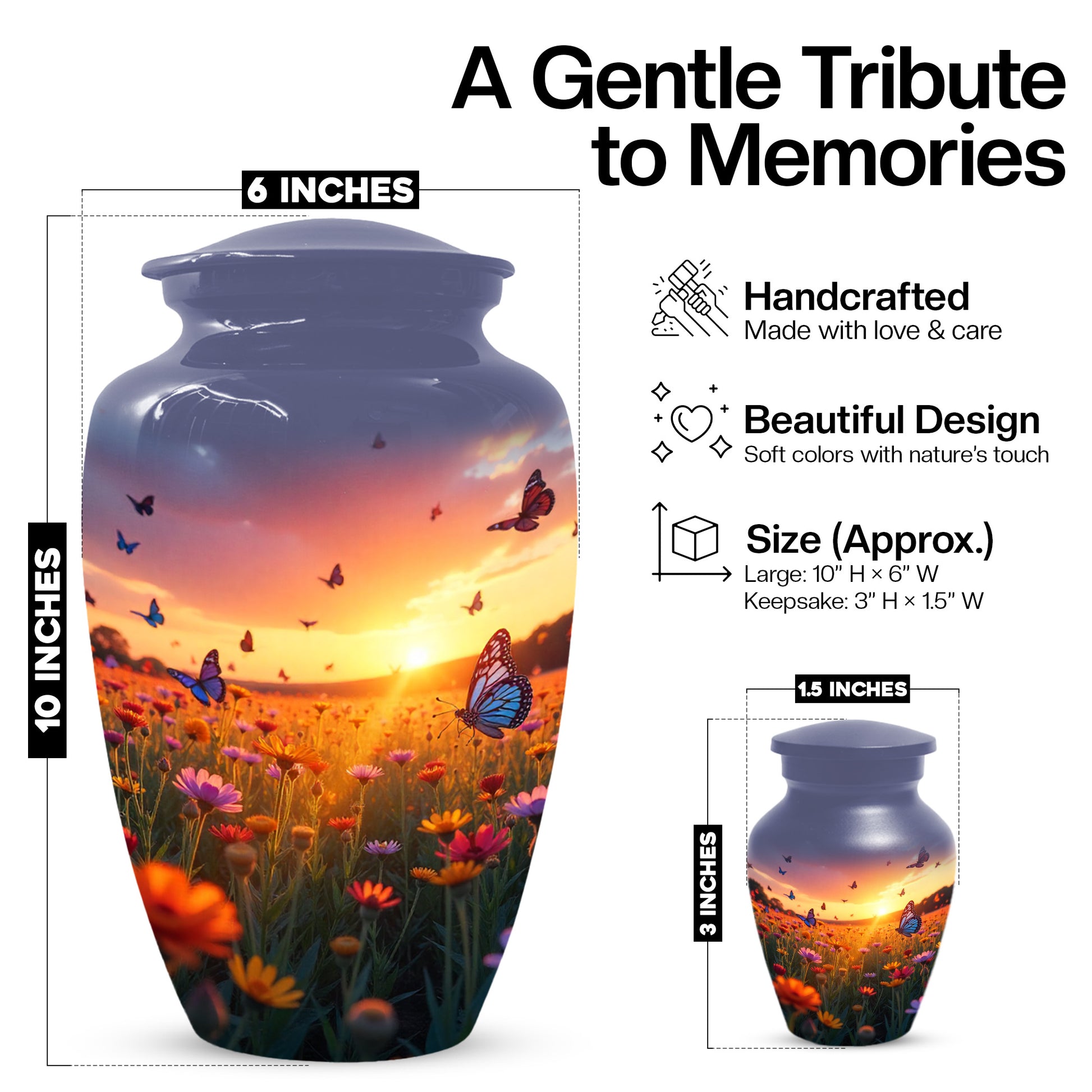 Butterfly Urn for Human Ashes | Elegant Butterfly Cremation Urn for Mom