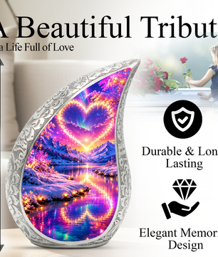 Heart Landscape Urn for Mom – Personalized Cremation Urn for Human Ashes | Beautiful Memorial Urns for Women