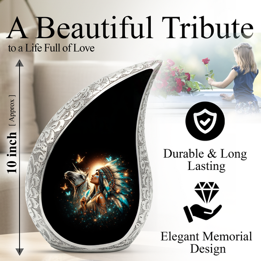 Native American Woman Cremation Urn for Mom & Women