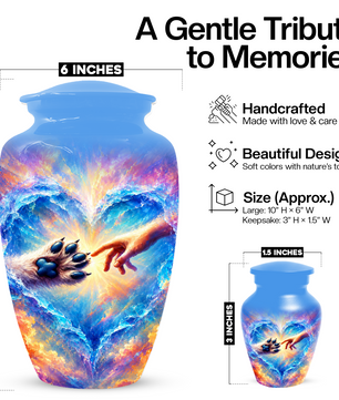 Rainbow Bridge Paw Print Cremation Urn -Dog Memorial Keepsake Urns for Ashes
